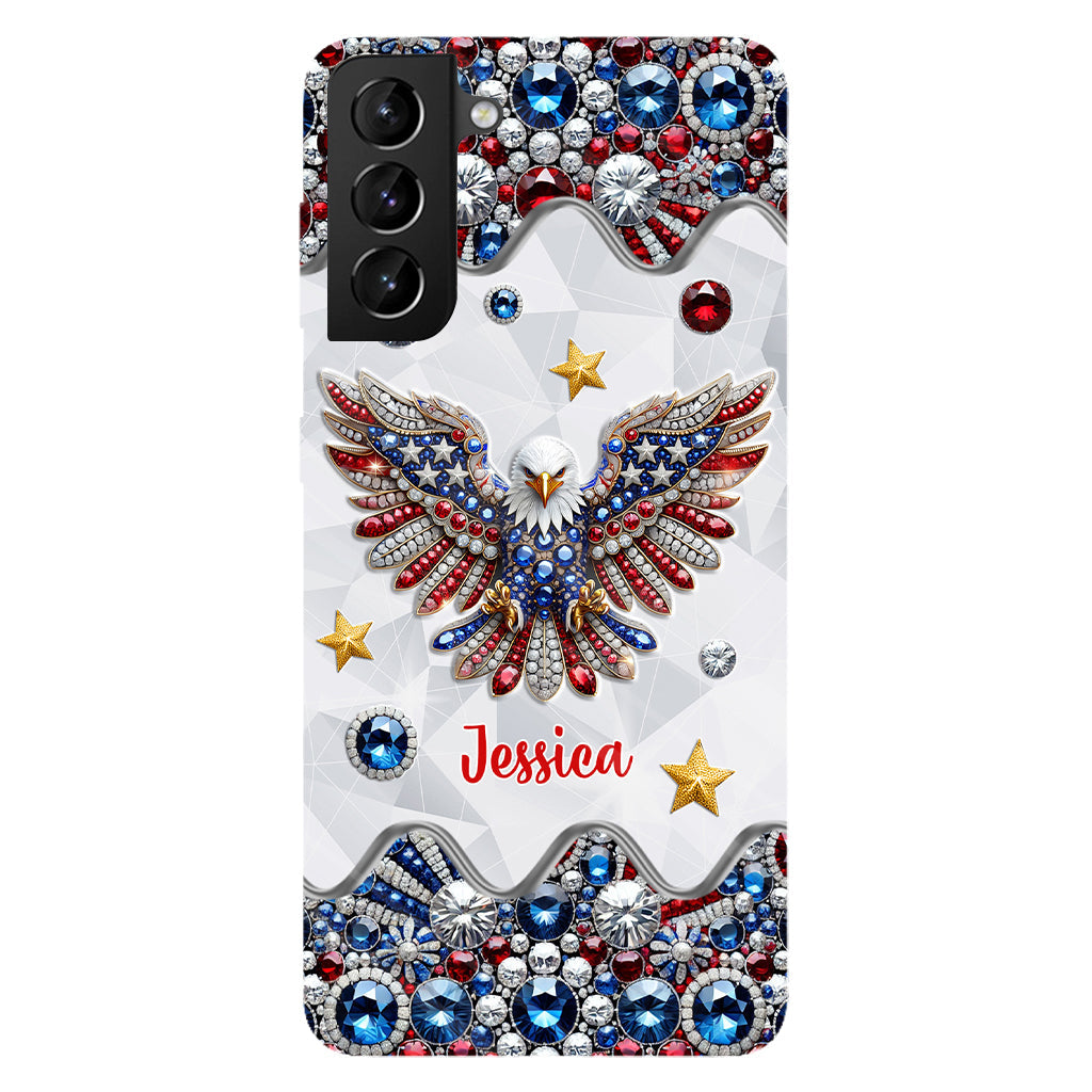 Coque de téléphone personnalisée avec aigle à tête blanche et motif patriotique