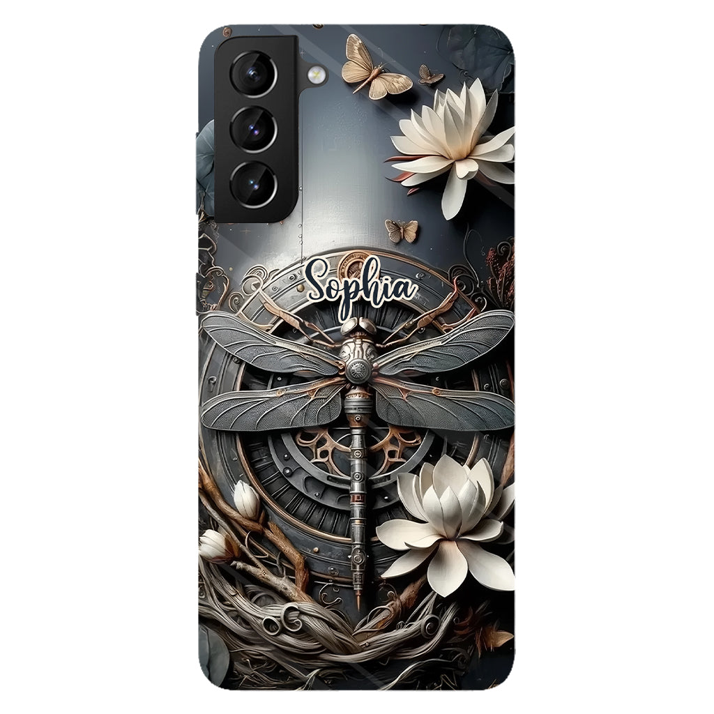 Coque de téléphone personnalisée Libellule noire - Motif libellule intégral
