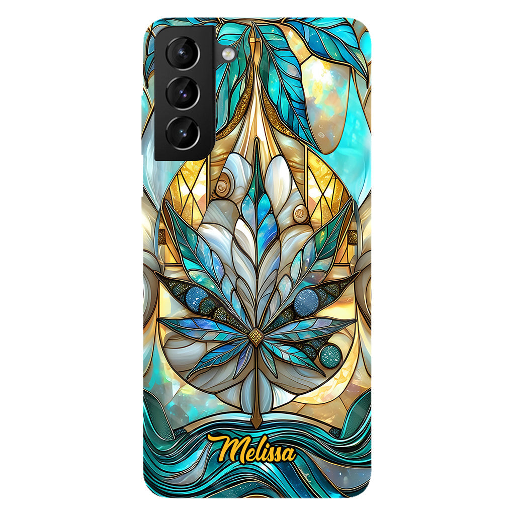 Superbe coque de téléphone personnalisée avec motif feuille et cannabis