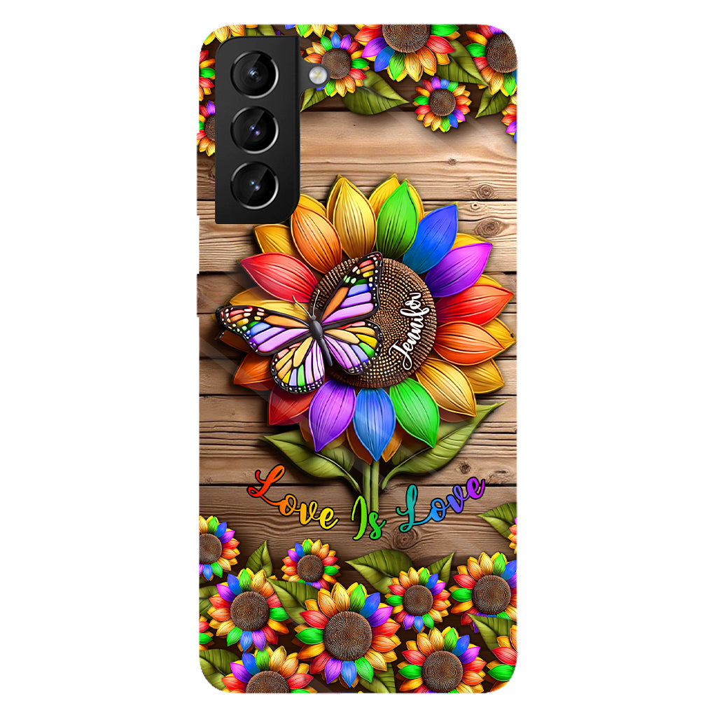 L'amour c'est l'amour - Coque de téléphone personnalisée avec imprimé intégral en soutien à la communauté LGBT