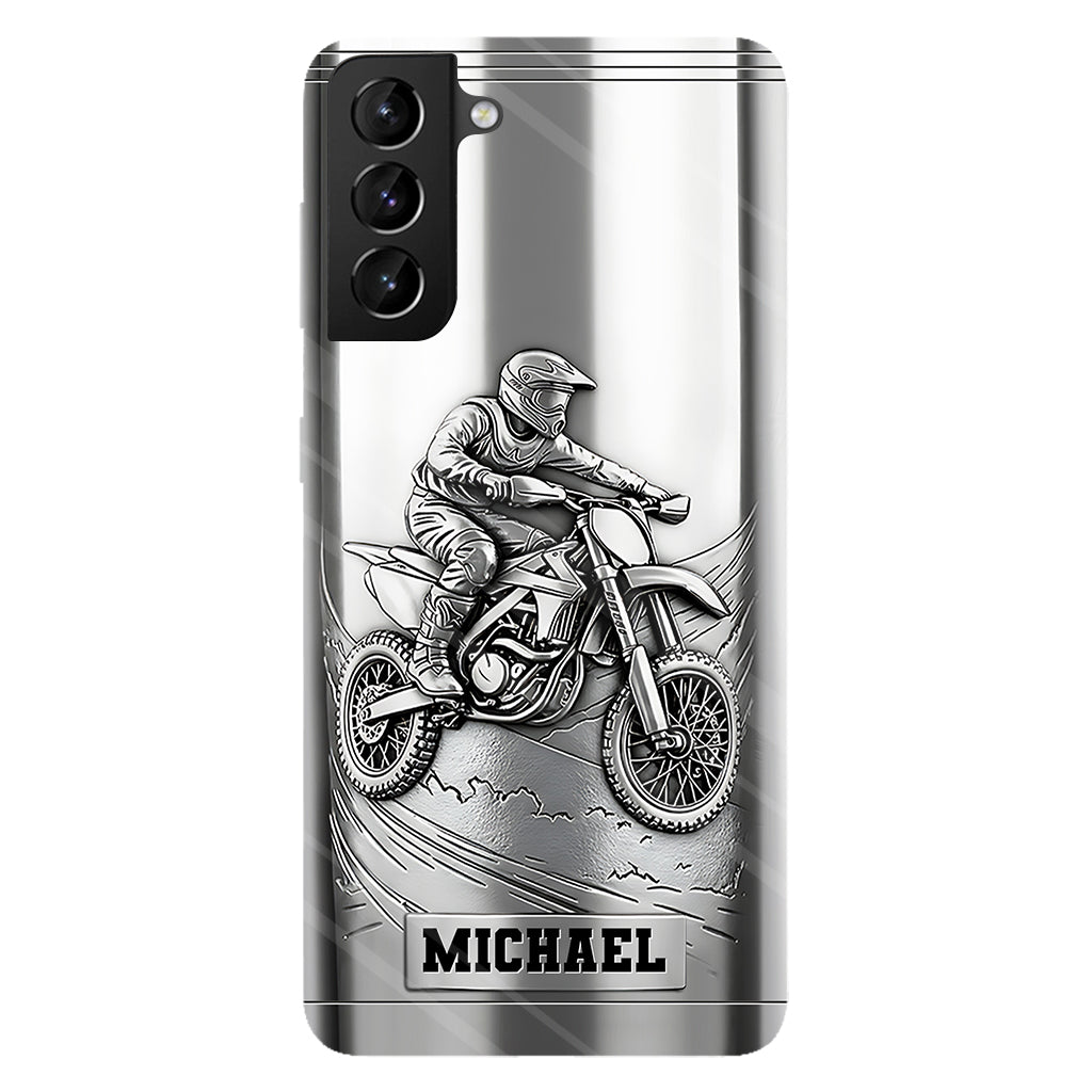 Metalic Dirt Bike/ Motocross - Personalized Dirt Bike Full Print Phone Case