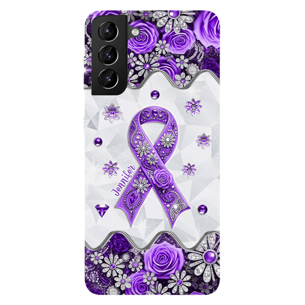 Sensibilisation au cancer - Coque de téléphone personnalisée avec impression intégrale sur la sensibilisation au cancer du pancréas