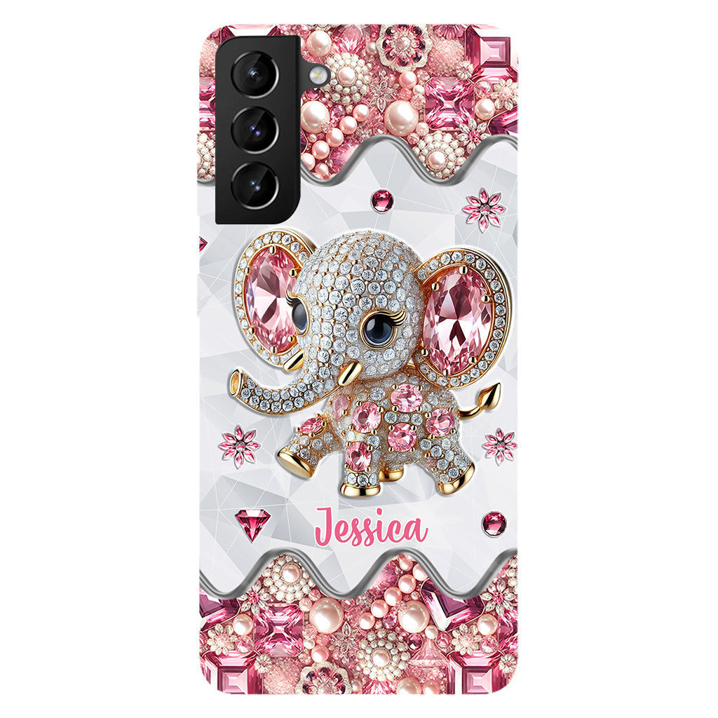 Une fille qui aime les éléphants - Coque de téléphone personnalisée avec imprimé éléphant