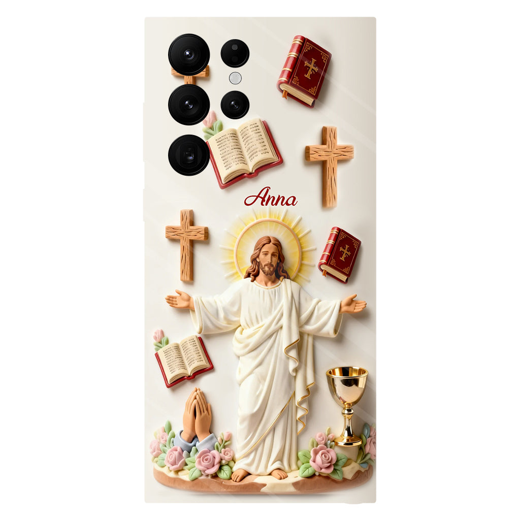 La foi plutôt que la peur - Coque de téléphone personnalisée avec impression chrétienne intégrale