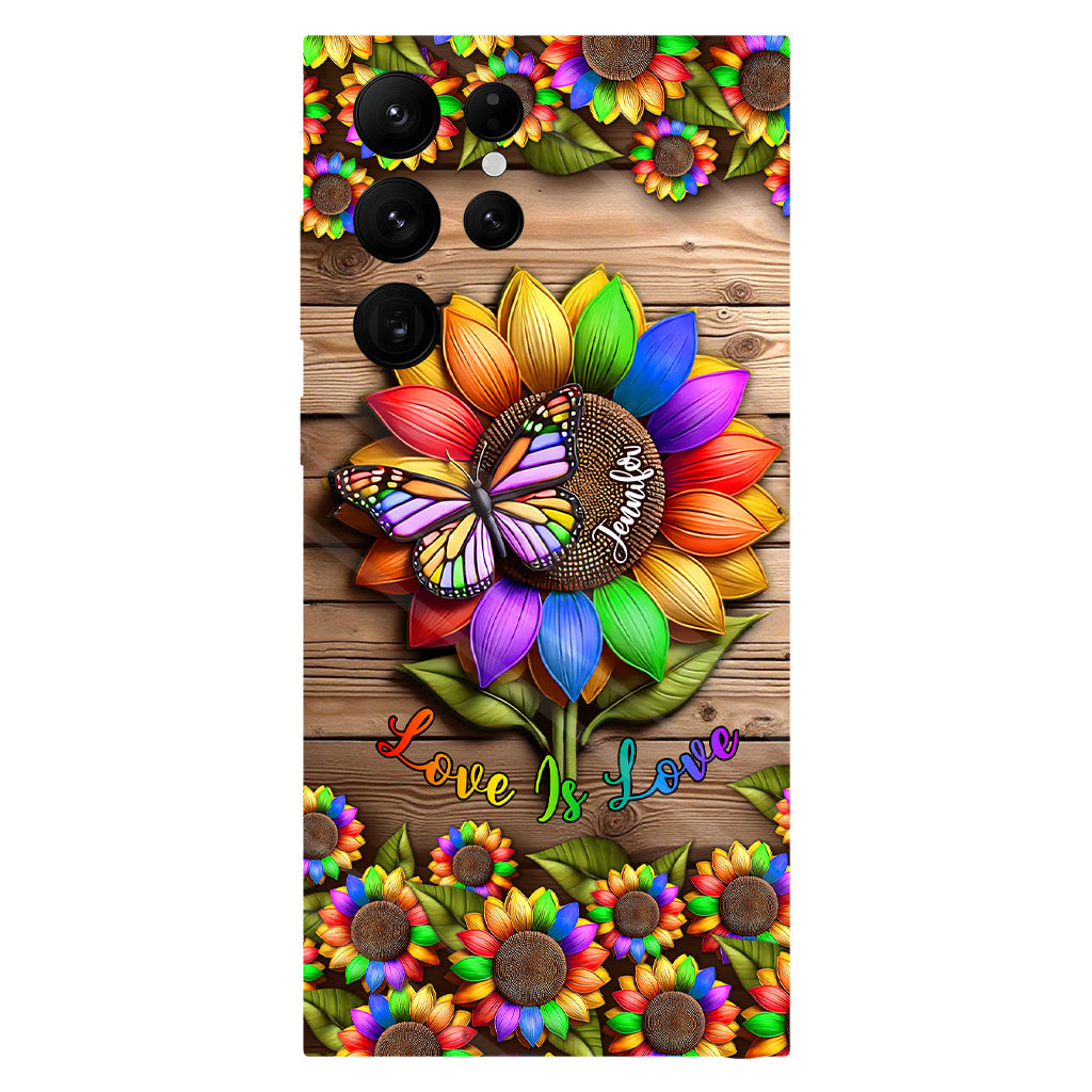 L'amour c'est l'amour - Coque de téléphone personnalisée avec imprimé intégral en soutien à la communauté LGBT