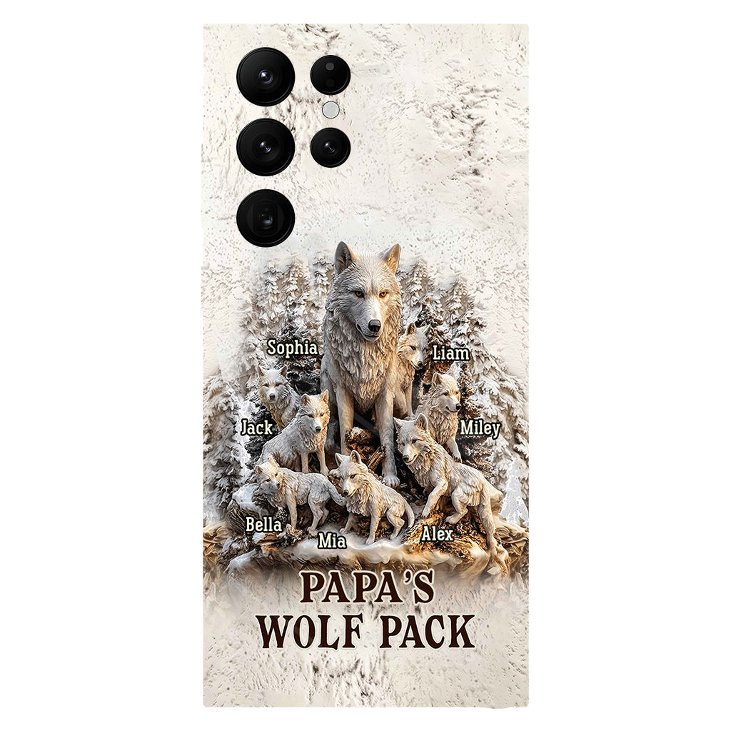 Papa's Wolf Pack - Personalized Father Full Print Phone Case