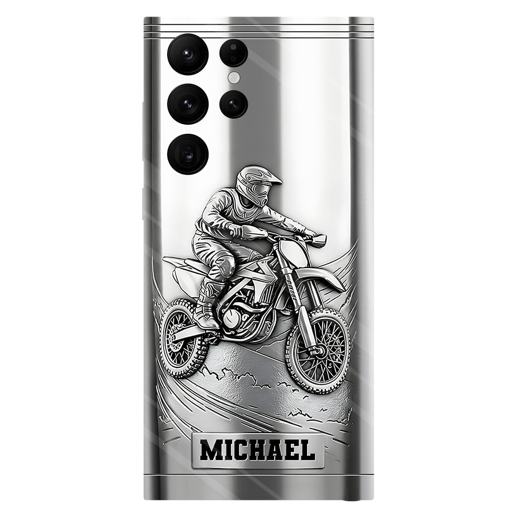 Metalic Dirt Bike/ Motocross - Personalized Dirt Bike Full Print Phone Case