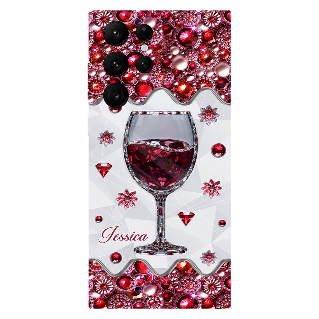 Une fille qui aime le vin - Coque de téléphone personnalisée avec impression intégrale sur le thème du vin