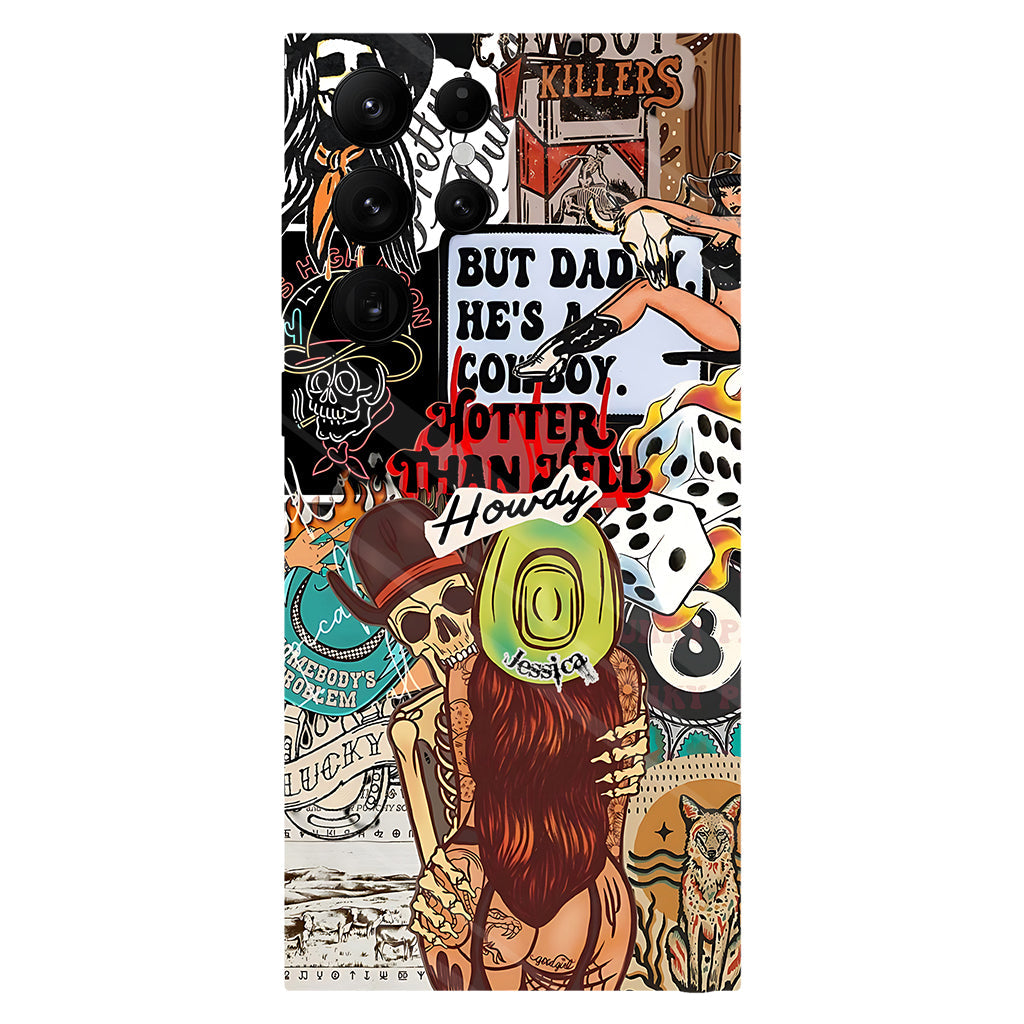 Howdy Cowgirl – Personalisierte Handyhülle mit Cowgirl-Vollbild