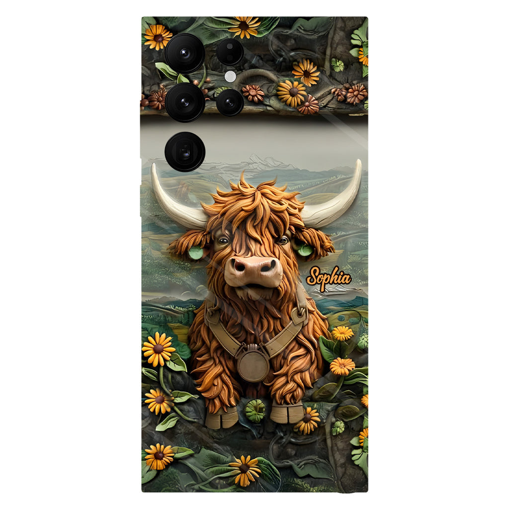 Coque de téléphone personnalisée avec imprimé vache des Highlands - Mignonne vache des Highlands