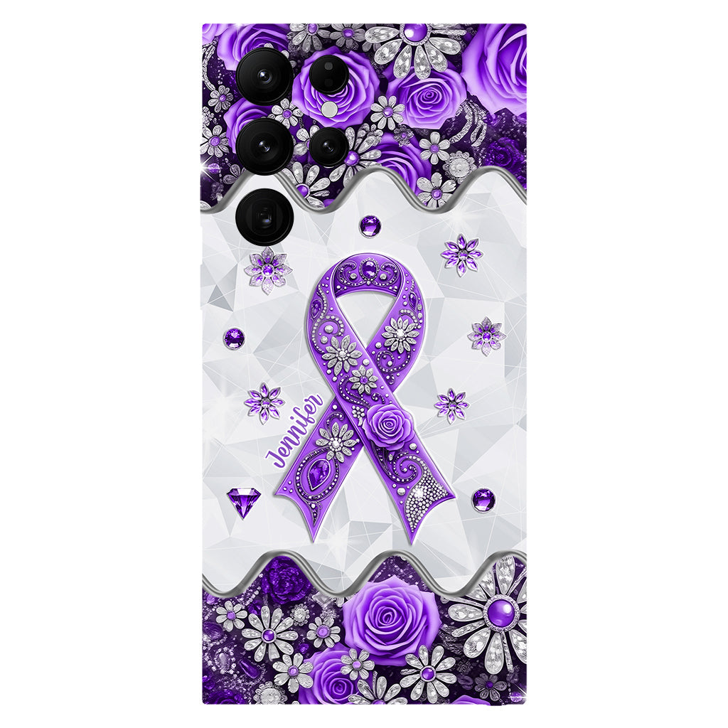 Sensibilisation au cancer - Coque de téléphone personnalisée avec impression intégrale sur la sensibilisation au cancer du pancréas