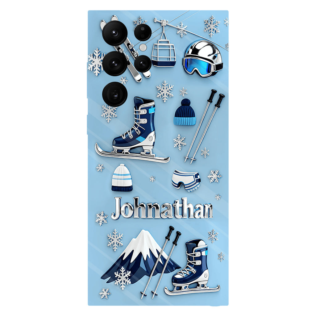 Le ski me rend heureux - Coque de téléphone personnalisée avec impression intégrale sur le thème du ski