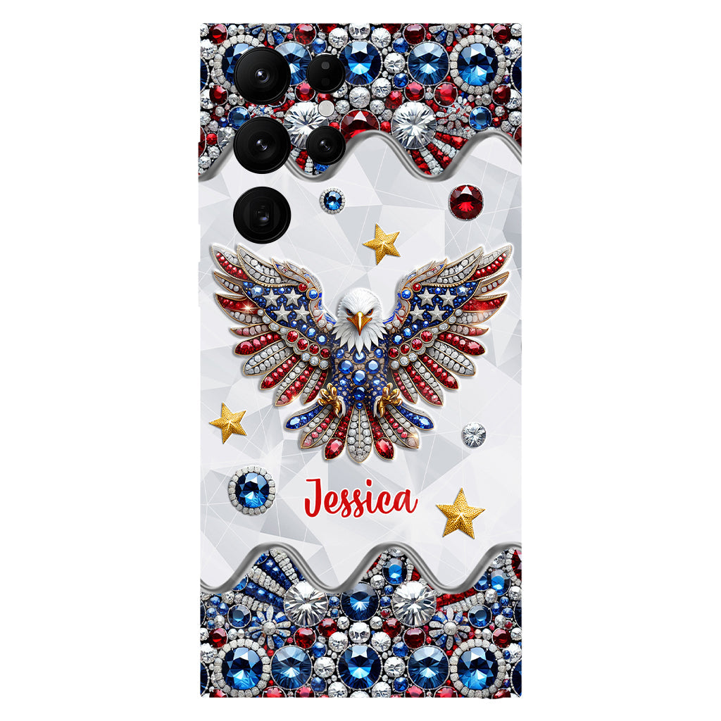 Coque de téléphone personnalisée avec aigle à tête blanche et motif patriotique