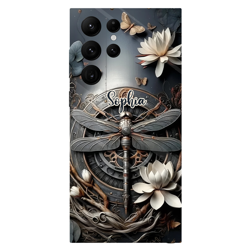 Coque de téléphone personnalisée Libellule noire - Motif libellule intégral