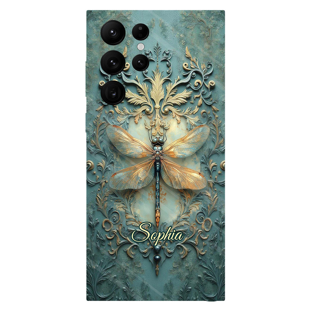 Superbe coque de téléphone personnalisée avec motif libellule - Motif libellule intégral