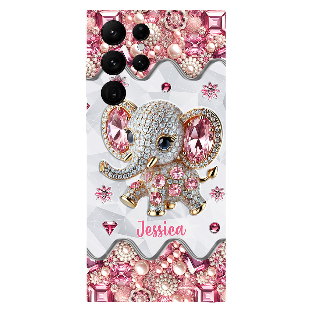 Une fille qui aime les éléphants - Coque de téléphone personnalisée avec imprimé éléphant