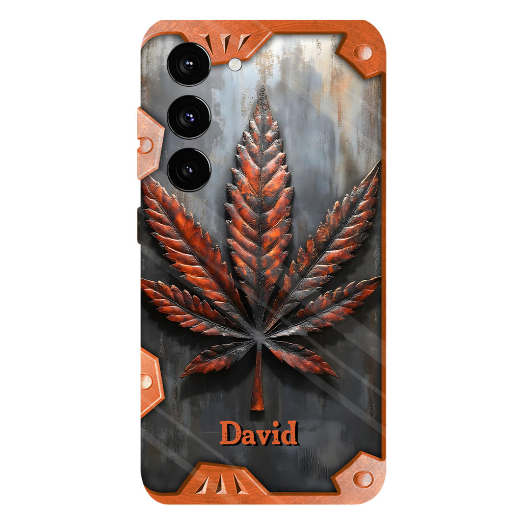 Superbe coque de téléphone personnalisée avec motif feuille et cannabis