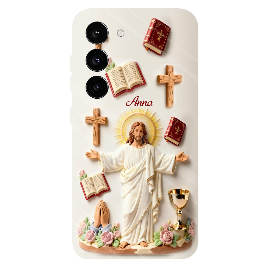 La foi plutôt que la peur - Coque de téléphone personnalisée avec impression chrétienne intégrale