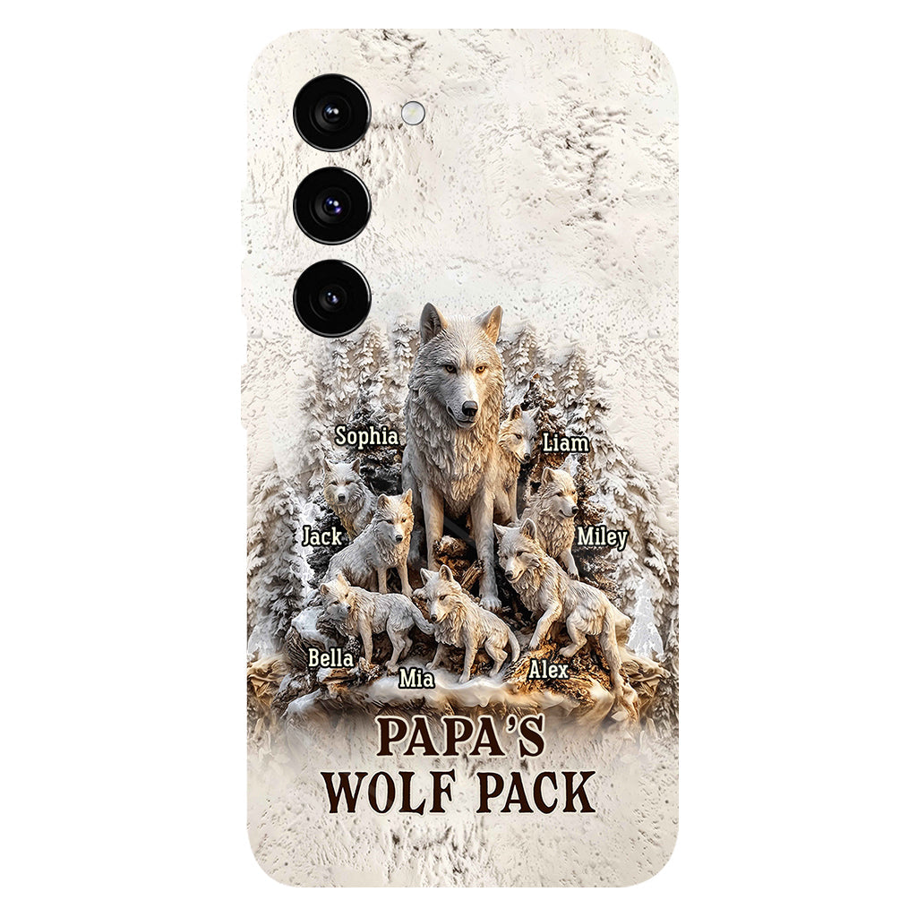 Papa's Wolf Pack - Personalized Father Full Print Phone Case