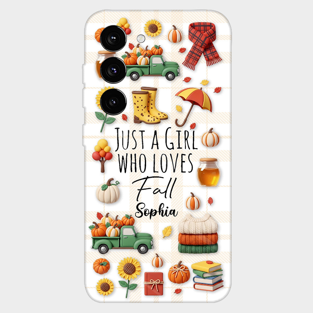 Just A Girl Who Loves Fall - Personalized Autumn Full Print Phone Case