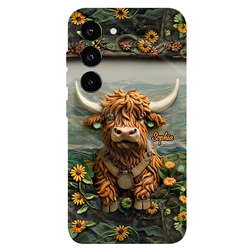 Coque de téléphone personnalisée avec imprimé vache des Highlands - Mignonne vache des Highlands