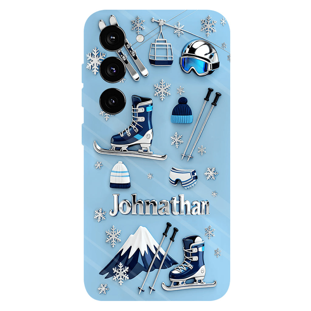 Le ski me rend heureux - Coque de téléphone personnalisée avec impression intégrale sur le thème du ski