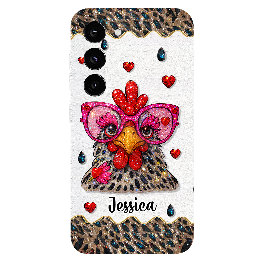 Coque de téléphone personnalisée Crazy Chicken Lady - Motif poulet intégral