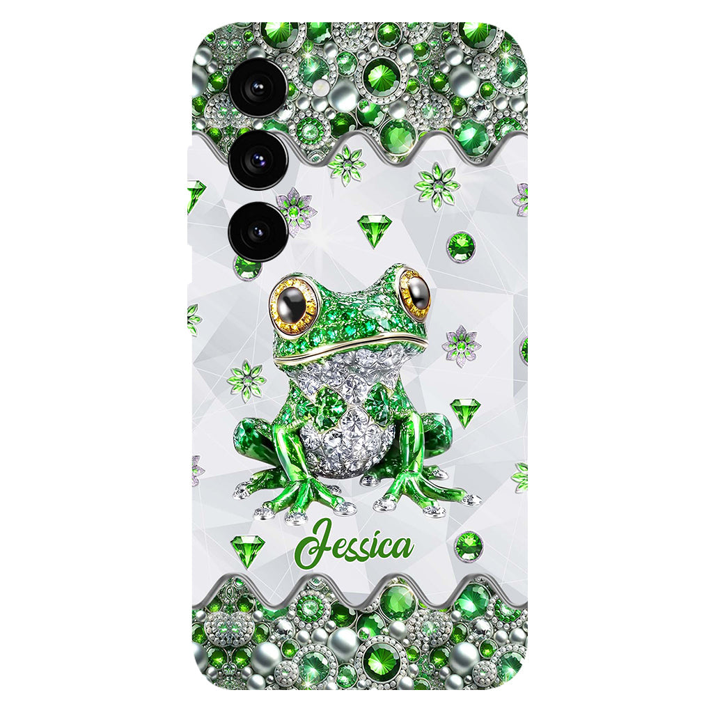 Une fille qui adore les grenouilles - Coque de téléphone personnalisée avec motif grenouille