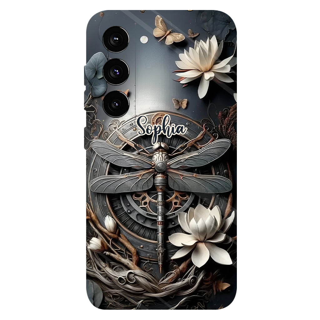 Coque de téléphone personnalisée Libellule noire - Motif libellule intégral