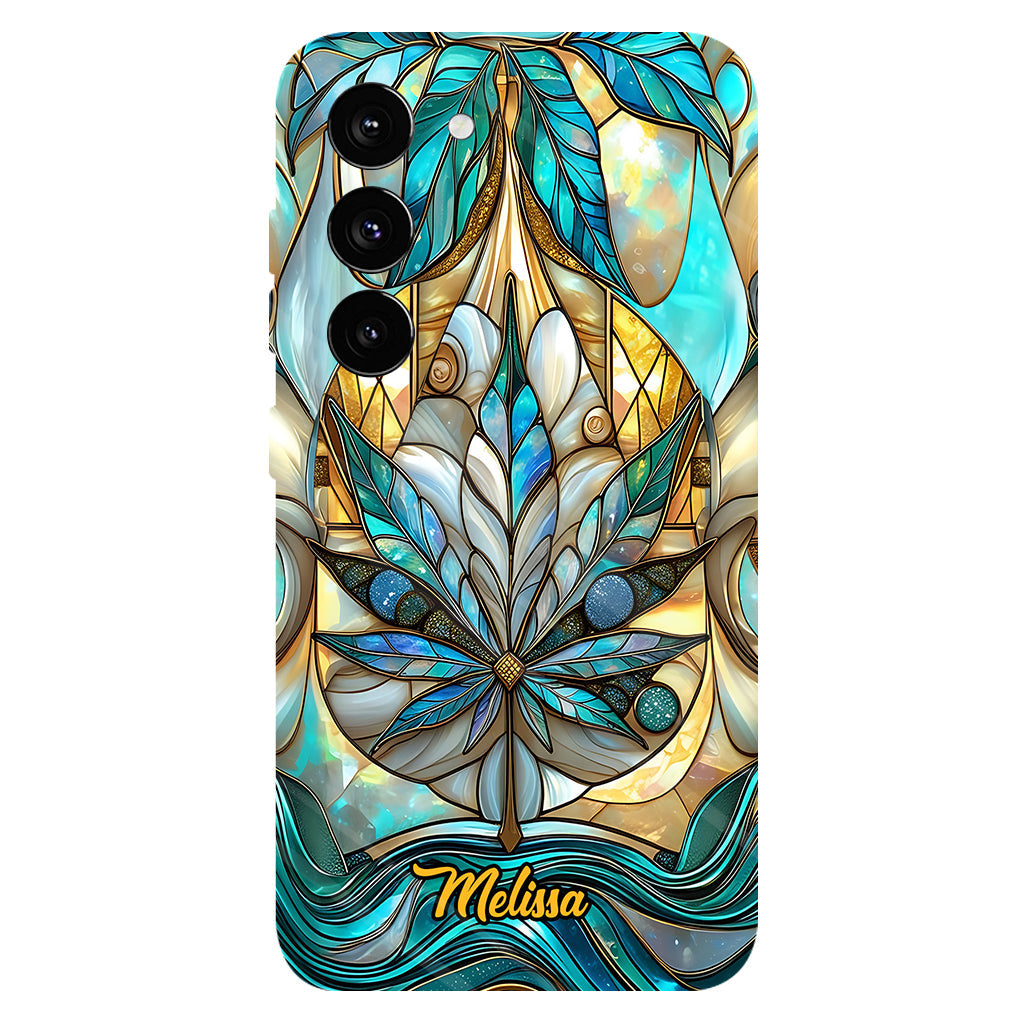 Superbe coque de téléphone personnalisée avec motif feuille et cannabis
