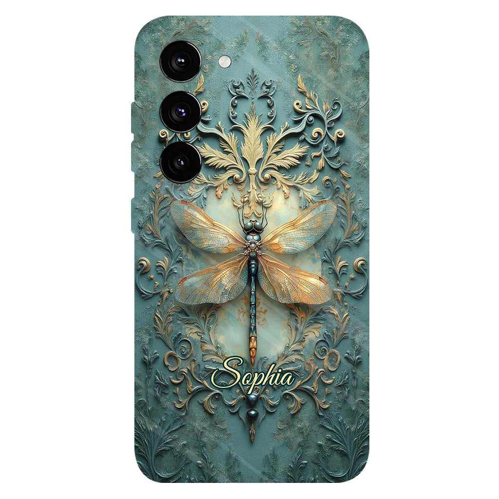 Superbe coque de téléphone personnalisée avec motif libellule - Motif libellule intégral