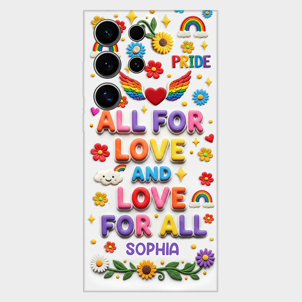 Tout pour l'amour et l'amour pour tous - Coque de téléphone personnalisée avec imprimé intégral en soutien LGBT