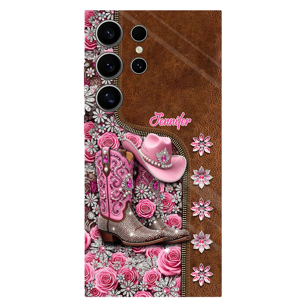 Wunderschöne Cowboystiefel - Personalisierte Handyhülle mit Cowgirl-Vollprint