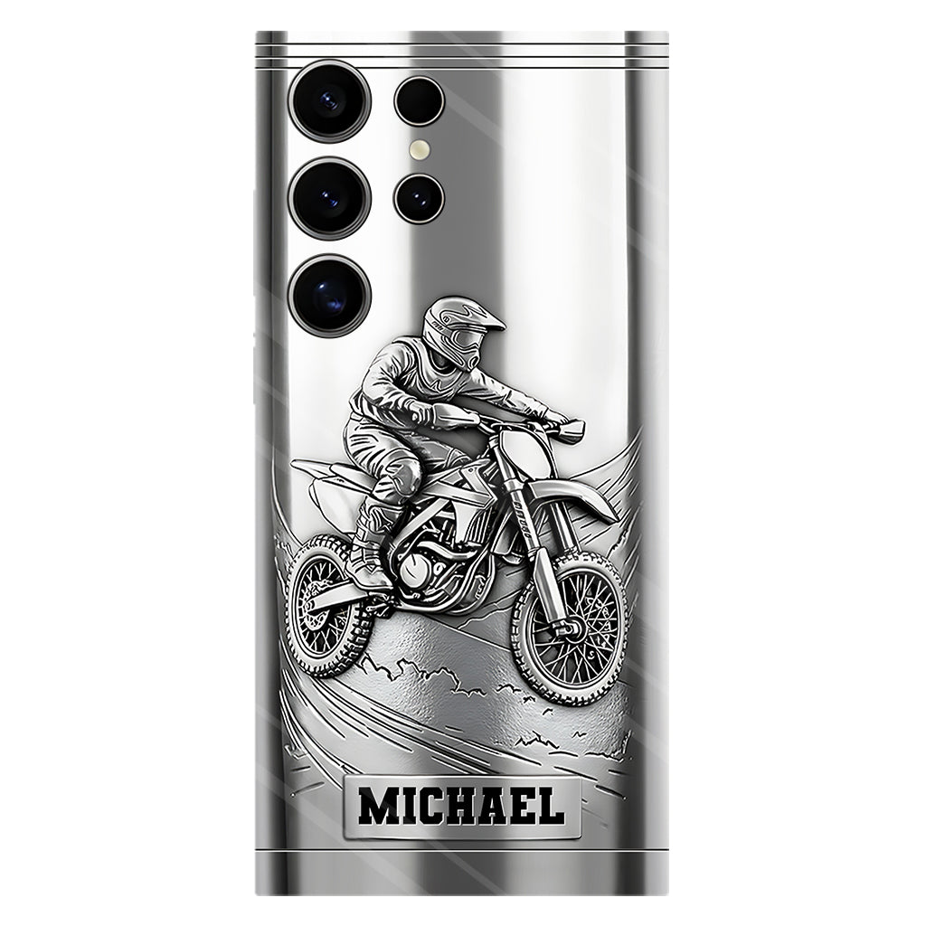 Metalic Dirt Bike/ Motocross - Personalized Dirt Bike Full Print Phone Case