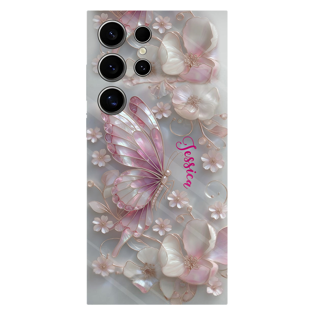 Coque de téléphone personnalisée avec motif papillons « J’adore les papillons »