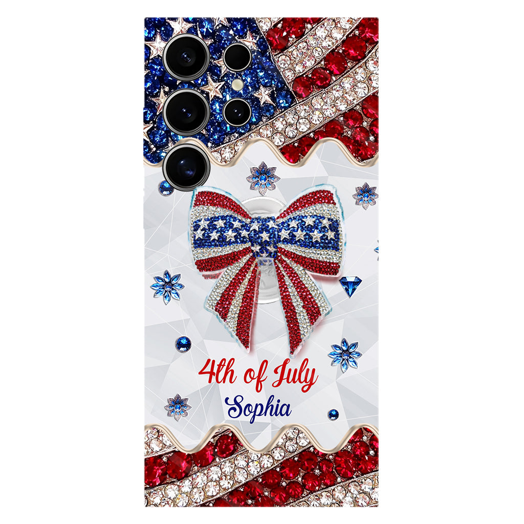 Fête de l'Indépendance - Coque de téléphone et support personnalisés avec impression intégrale pour la fête nationale américaine (4 juillet).
