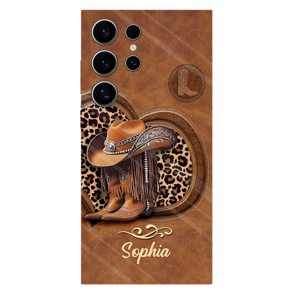 Cowgirl-Stiefel – Personalisierte Handyhülle mit Cowgirl-Vollprint