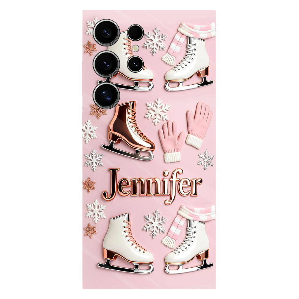 Le patinage sur glace me rend heureux - Coque de téléphone personnalisée avec impression intégrale sur le thème du patinage sur glace