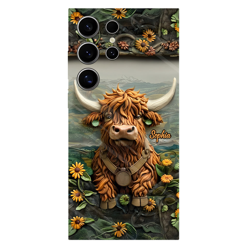 Coque de téléphone personnalisée avec imprimé vache des Highlands - Mignonne vache des Highlands