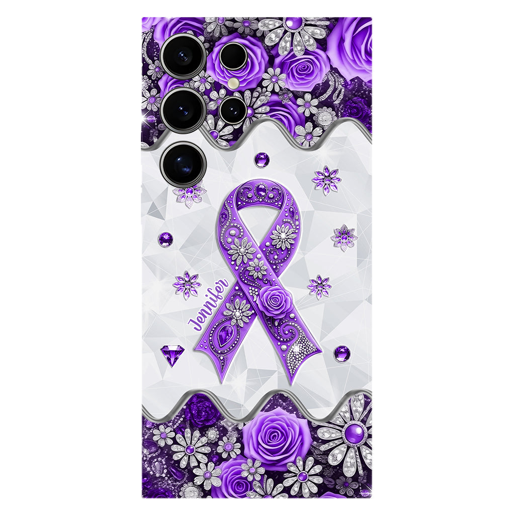 Sensibilisation au cancer - Coque de téléphone personnalisée avec impression intégrale sur la sensibilisation au cancer du pancréas