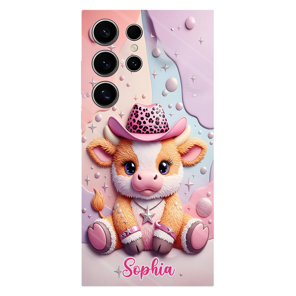 Adorable vache des Highlands - Coque de téléphone personnalisée avec imprimé intégral vache des Highlands