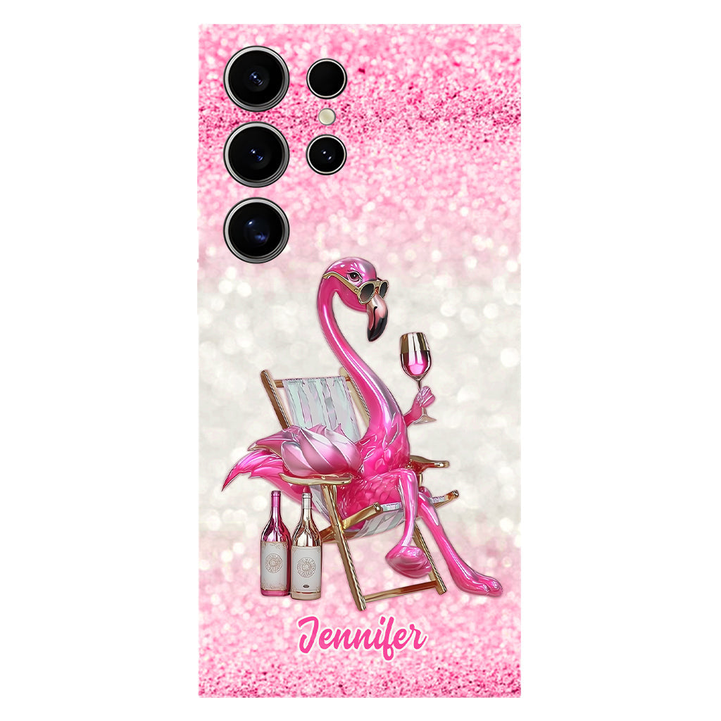 Sei ein Flamingo im Taubenschwarm – Personalisierte Handyhülle mit Flamingo-Vollbilddruck