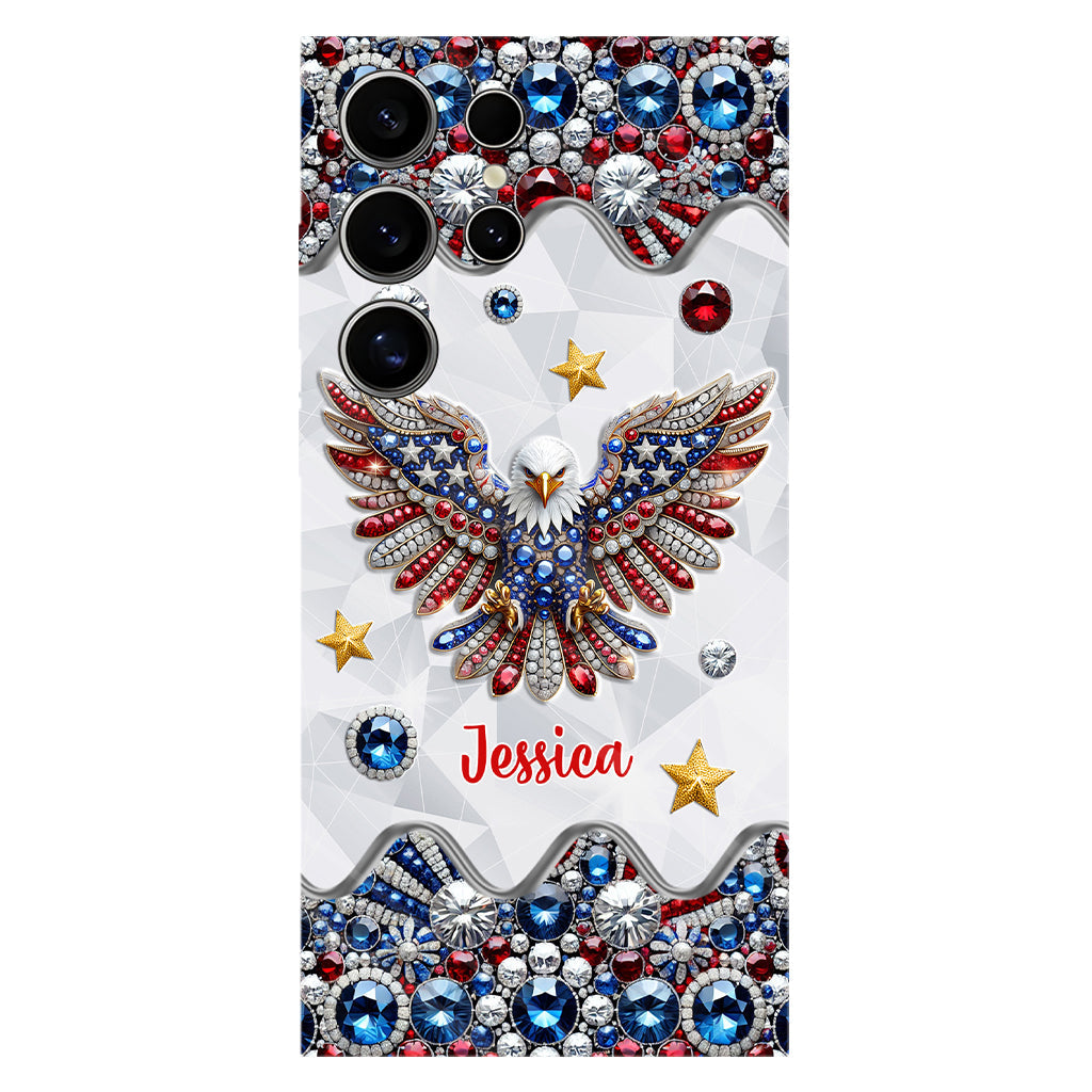 Coque de téléphone personnalisée avec aigle à tête blanche et motif patriotique