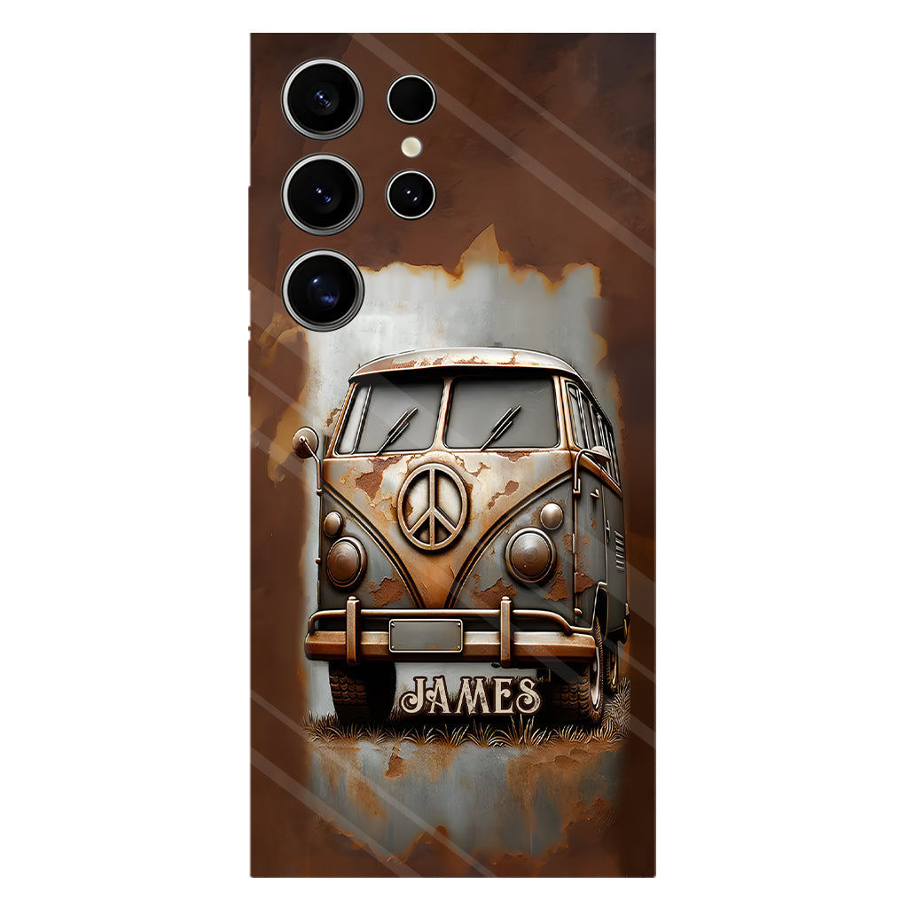 Camper Van Peace Symbol Vintage Soul - Personalized Hippie Full Print Phone Case