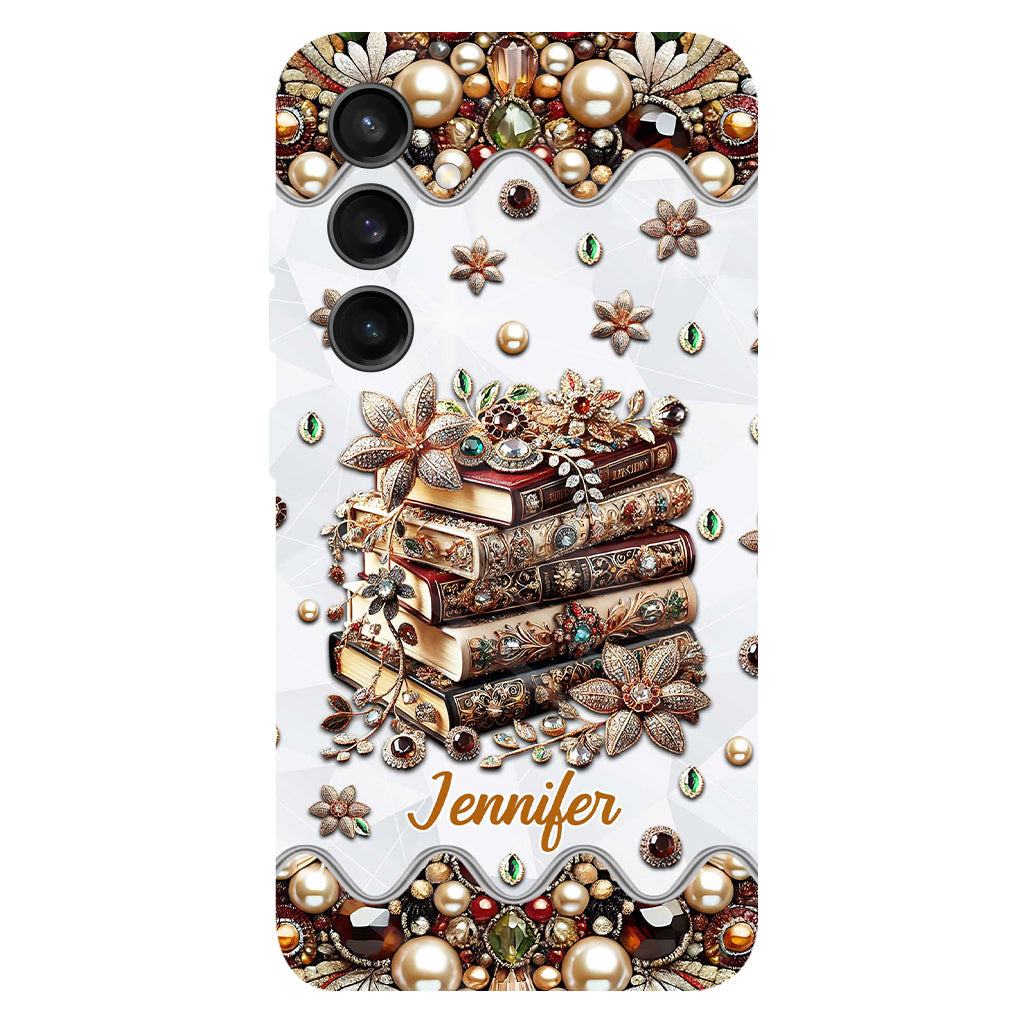 Une fille qui aime les livres - Coque de téléphone personnalisée avec impression intégrale d'un livre