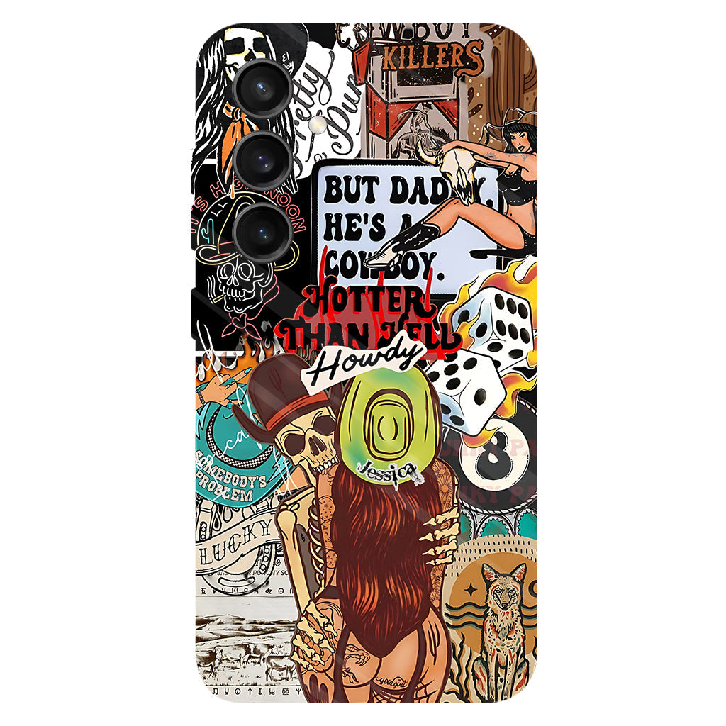 Howdy Cowgirl – Personalisierte Handyhülle mit Cowgirl-Vollbild