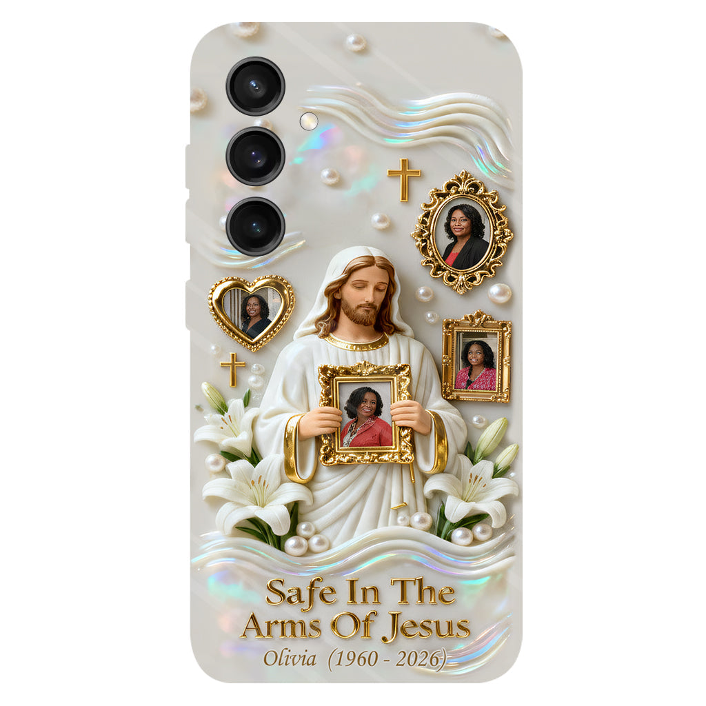 Save In The Arms Of Jesus - Personalized Memorial Full Print Phone Case
