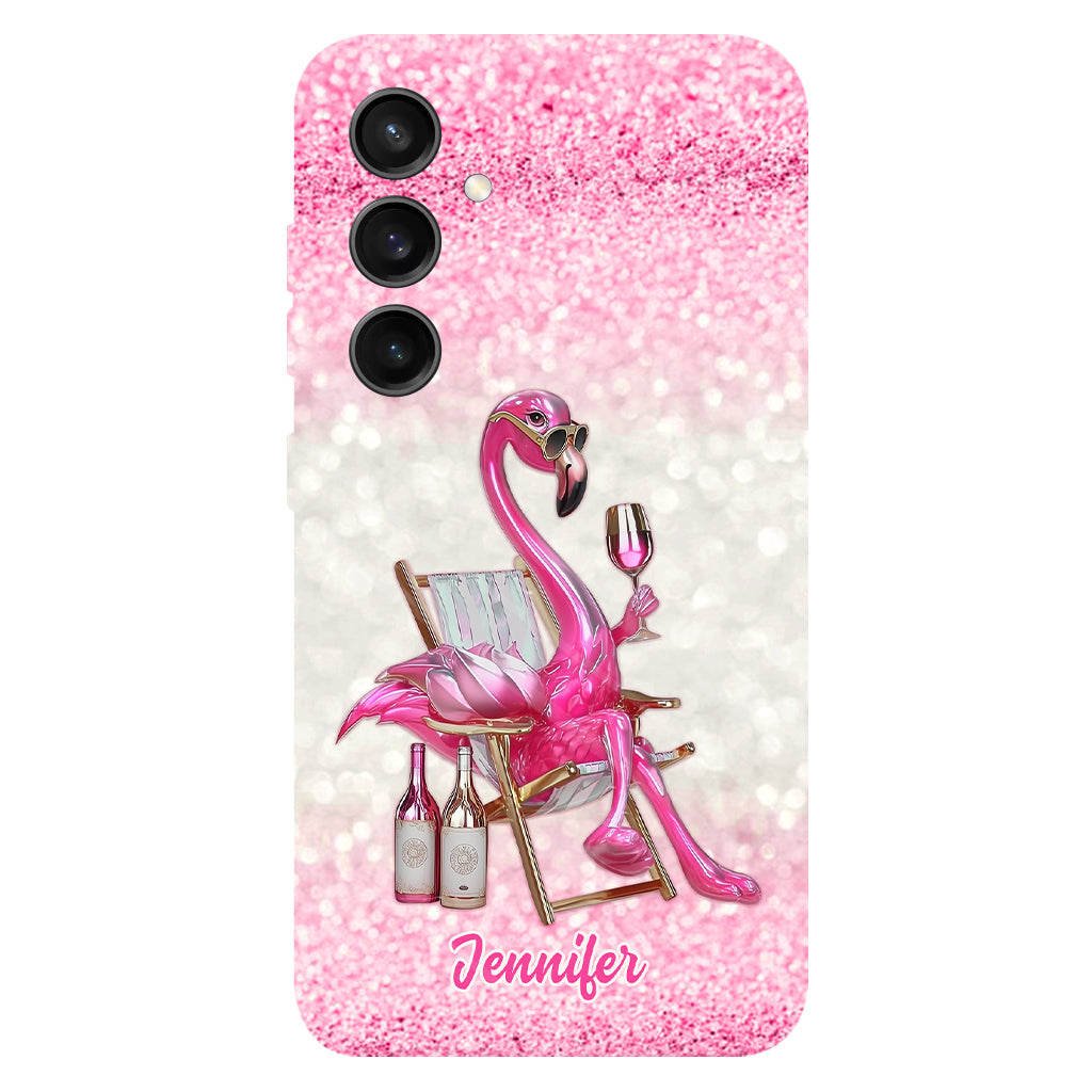 Sei ein Flamingo im Taubenschwarm – Personalisierte Handyhülle mit Flamingo-Vollbilddruck