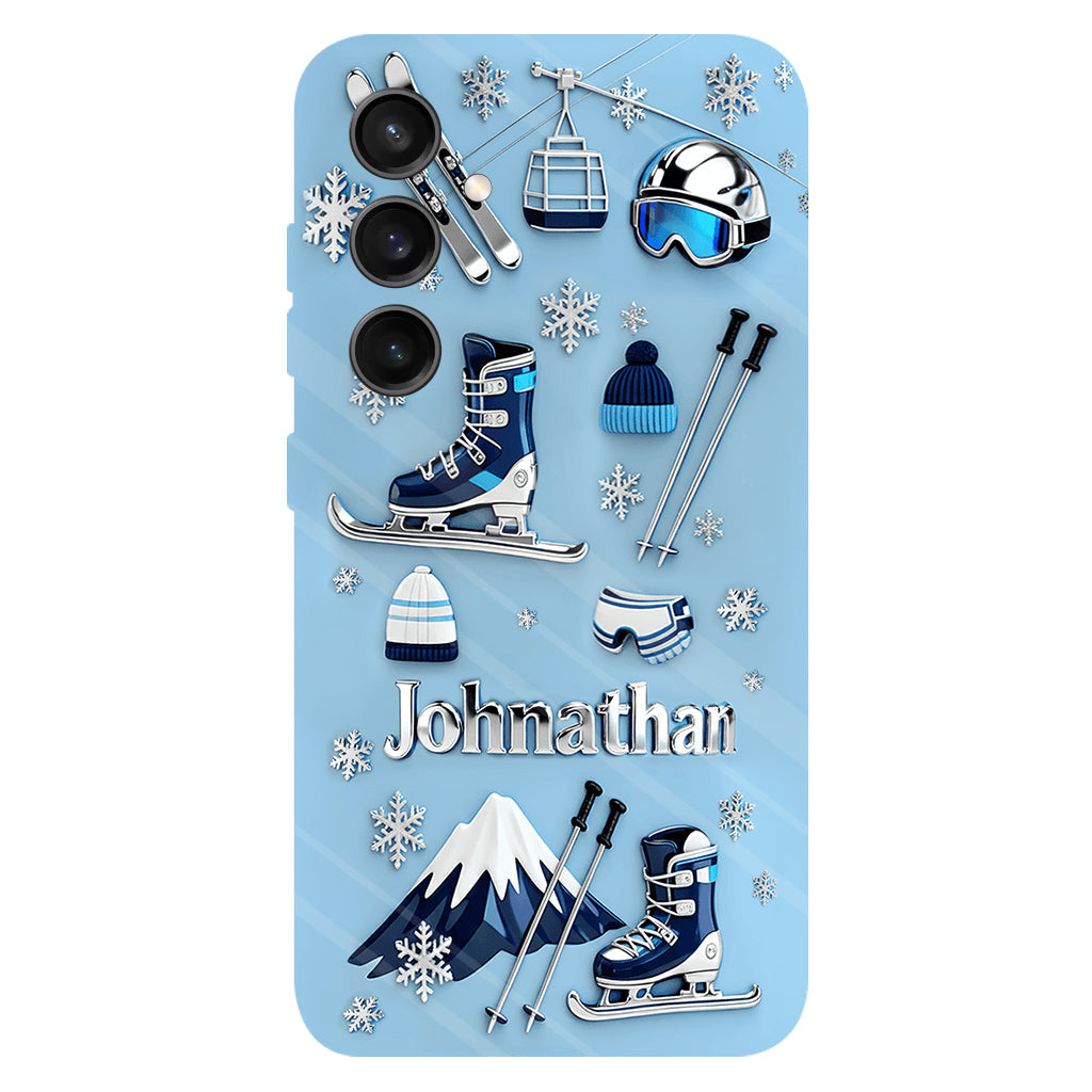 Le ski me rend heureux - Coque de téléphone personnalisée avec impression intégrale sur le thème du ski