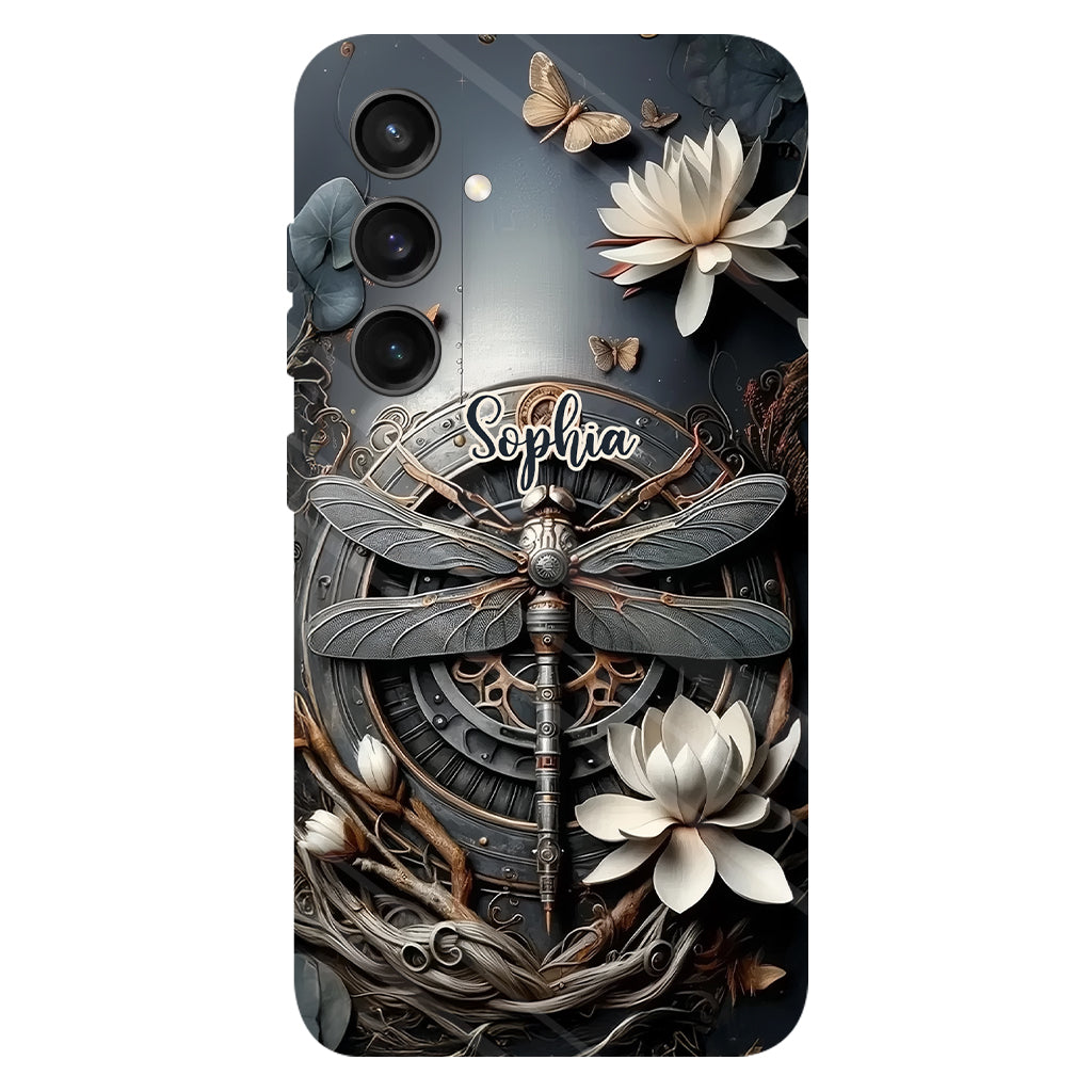 Coque de téléphone personnalisée Libellule noire - Motif libellule intégral